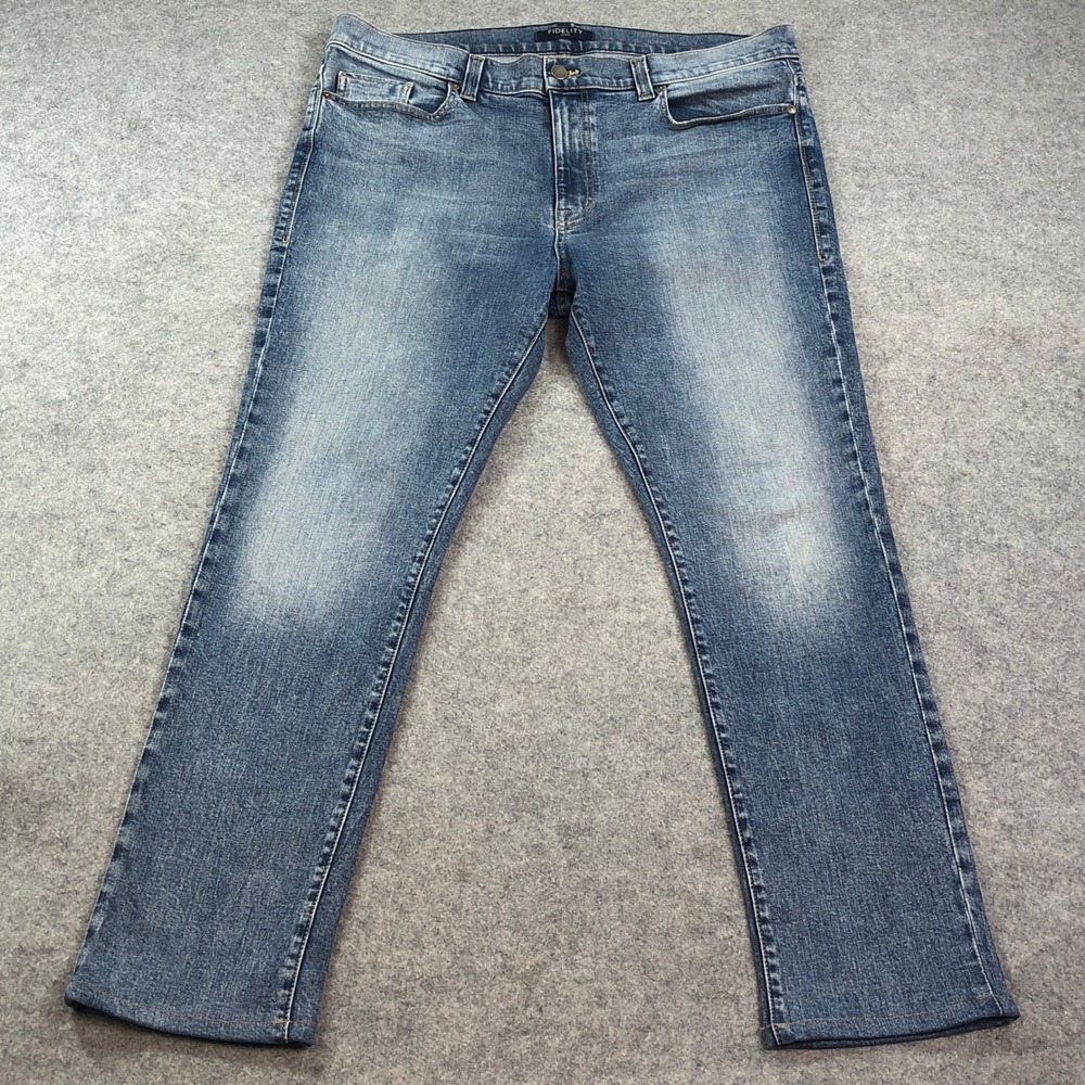Fidelity Denim TORINO Mens Jeans 40x31 Blue Straight Leg Light Wash Made in USA